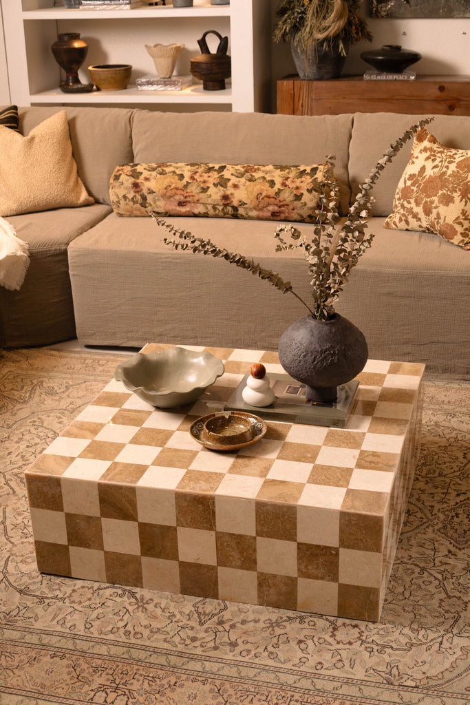 Damier Coffee Table - Gold