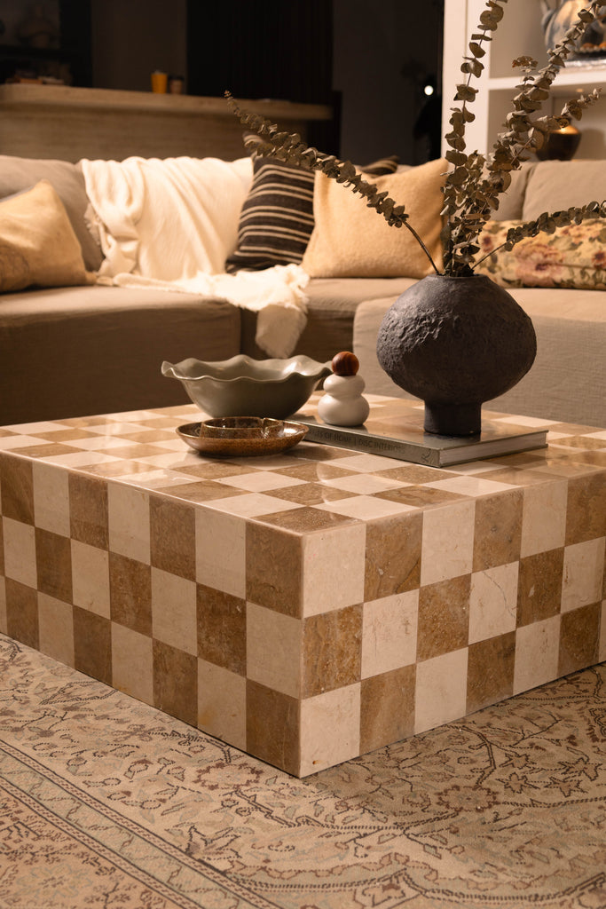 Damier Coffee Table - Gold