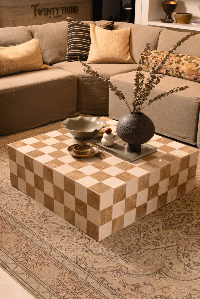 Damier Coffee Table - Gold