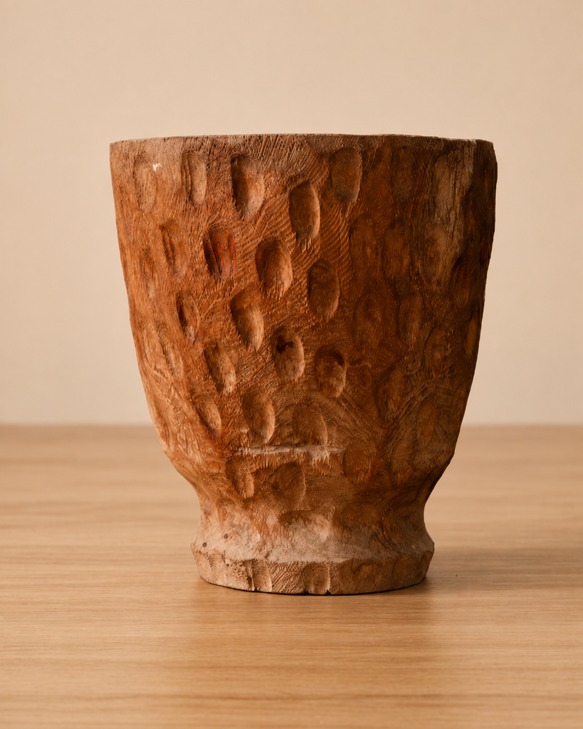 Carved Wood Planter