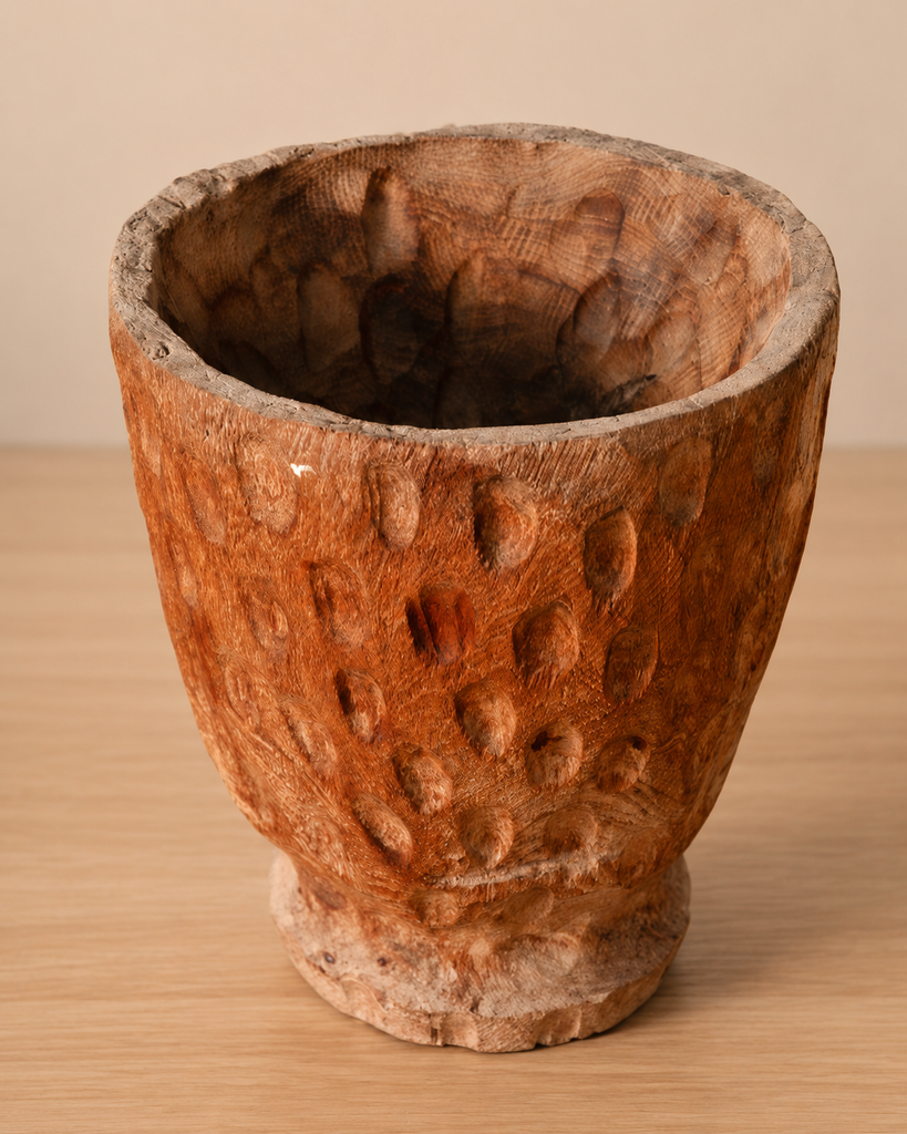 Carved Wood Planter