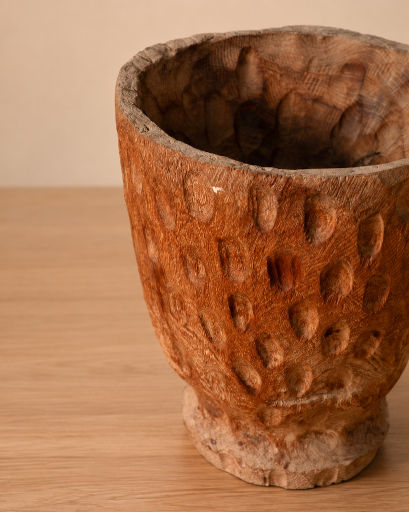 Carved Wood Planter