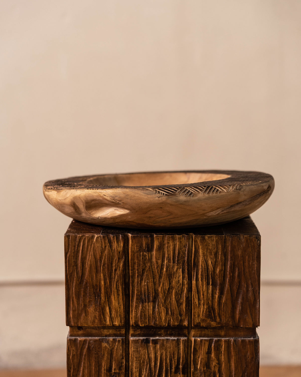 Carved Teak Wood Bowl