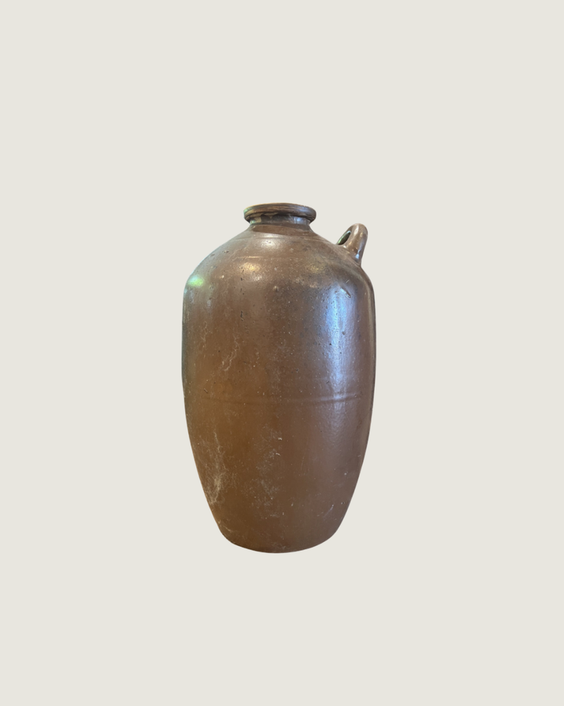 Vintage Glazed Brown Jar