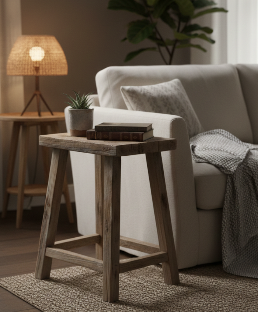 Lirian Wood Accent Stool