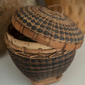 Indonesian Rattan and Wood Basket
