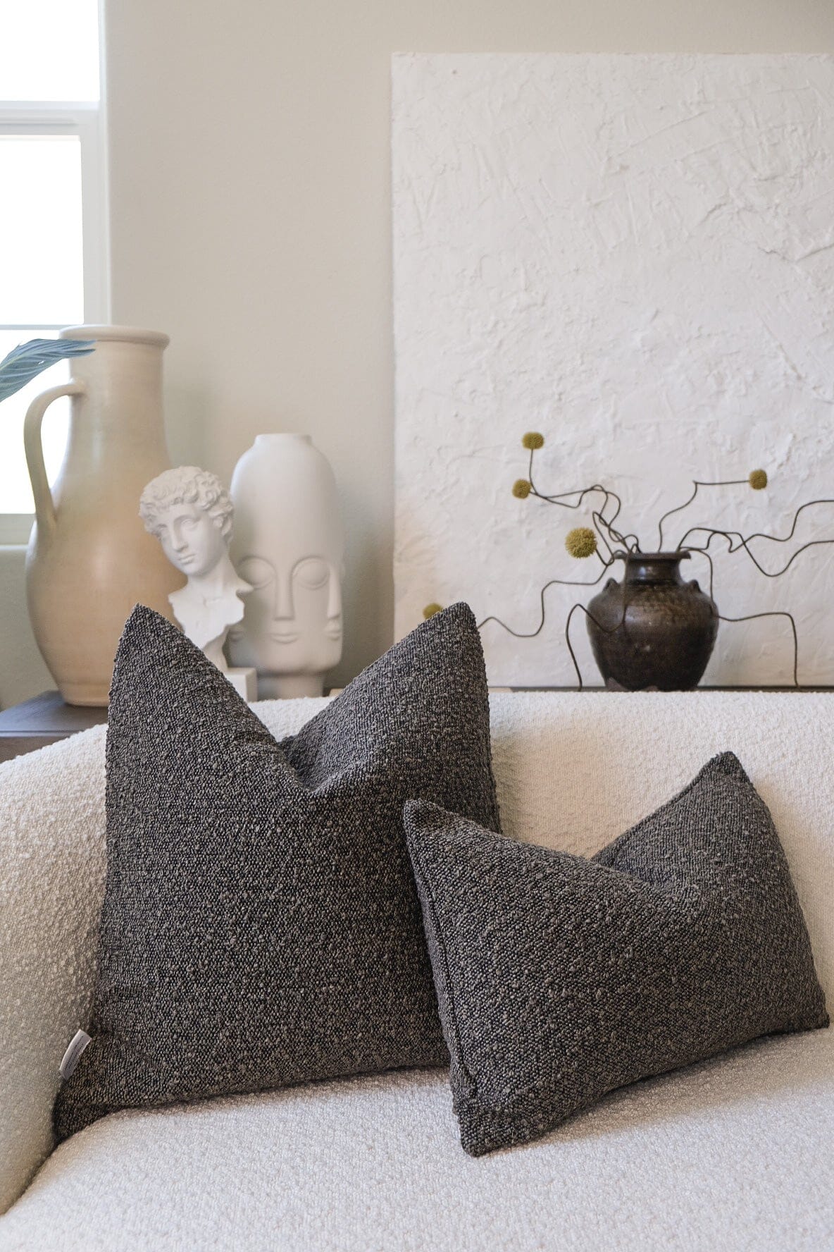 Boucle Pillow: Smoke Classics Twenty Third by Deanne 