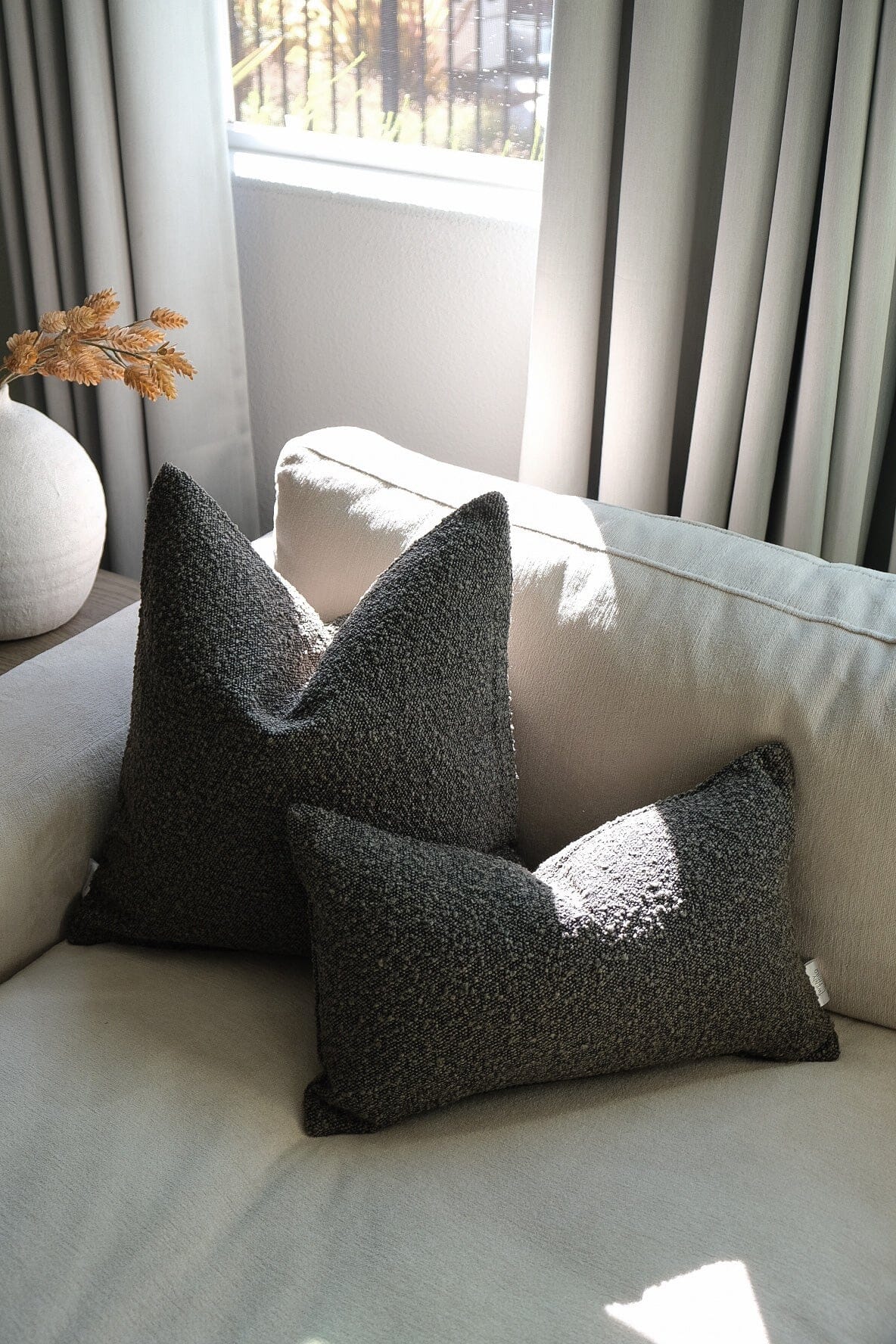 Boucle Pillow: Smoke Classics Twenty Third by Deanne 